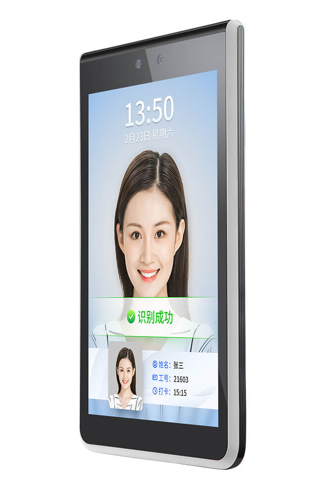 關鍵詞:人臉識別一體機8寸;描述:1.產品主要應用于出入口場景的身份驗證，提供人臉識別、射頻
                                2.識別等多種驗證方式，將AI算法場景化應用。
                                3.軟件層面基于Linux系統采用業內領先的人臉識別算法，為用戶
                                4.提供穩定、可靠、快速精準識別的軟件應用；硬件層面采用業內主
                                5.流SOC及一流元器件廠商的產品，整體質量可靠。